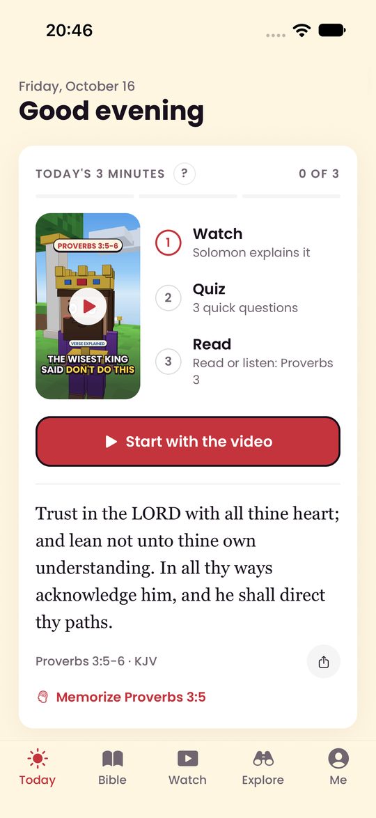 The Watch step in the app